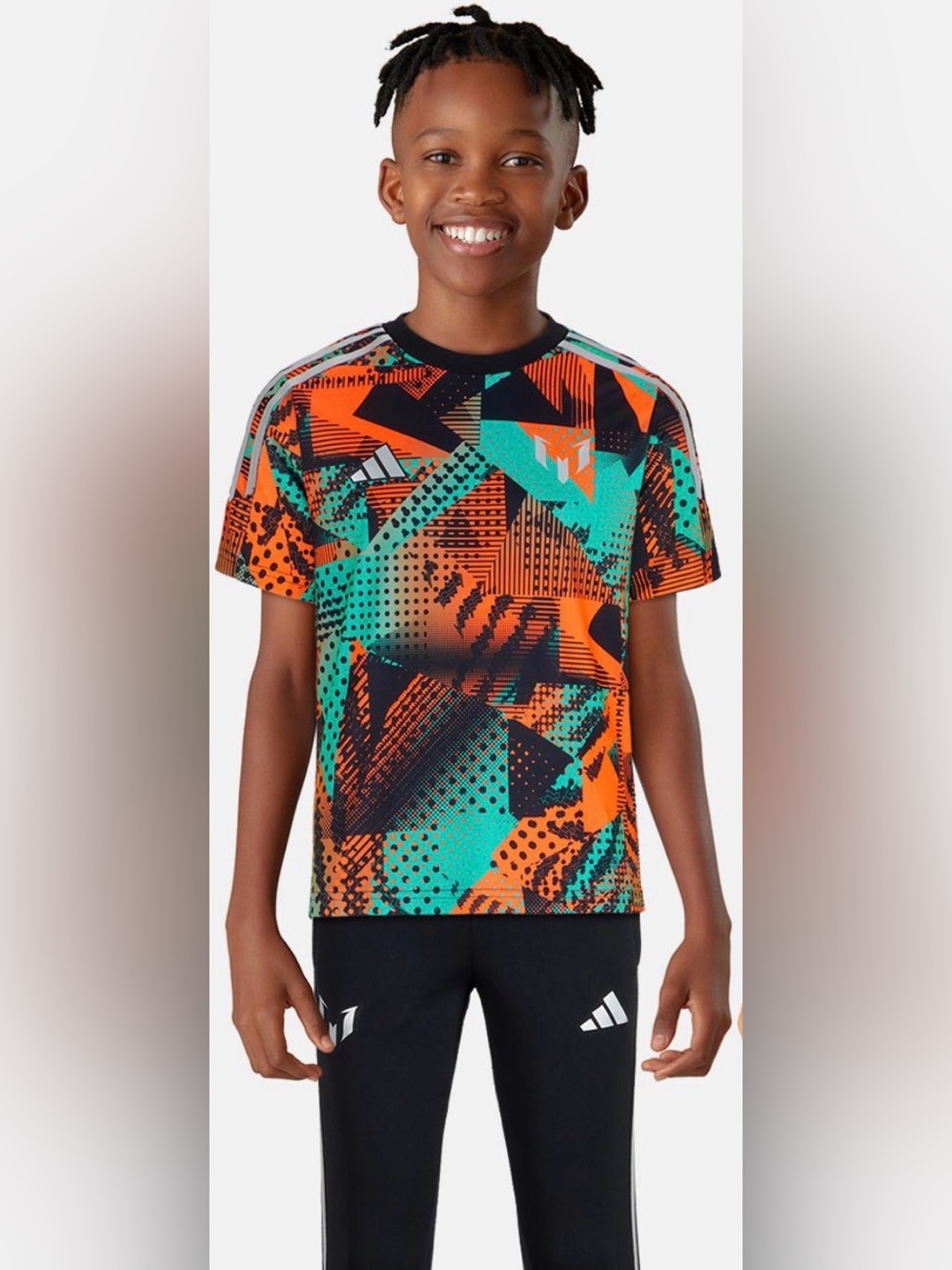 Adidas Older Kids Messi Jersey Short Sleeve Size 13-14 Youth Soccer Football NEW